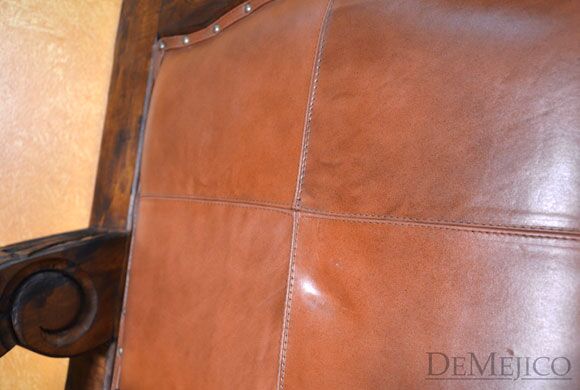 Banca Hacienda, Spanish Leather Bench, Captains Chair, Living Room Accent Chair, Spanish Style Seating