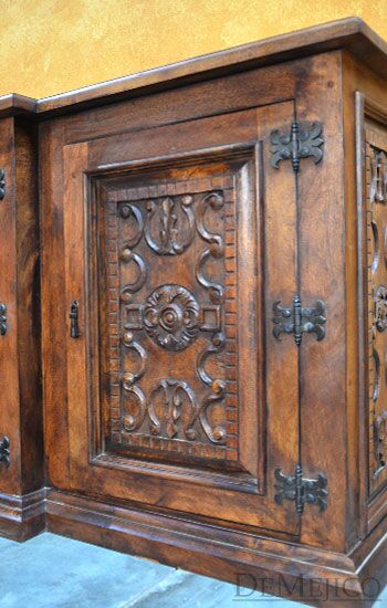 Mesquite Oaxaca Buffet, Carved Buffet, Spanish Buffet Table