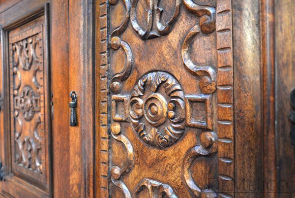 Mesquite Oaxaca Buffet, Carved Buffet, Spanish Buffet Table