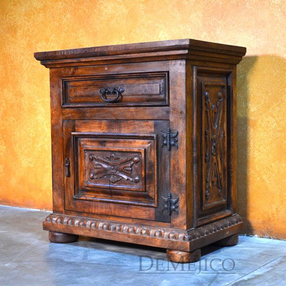 Luis Quince Nightstand, Spanish Carved Nightstand