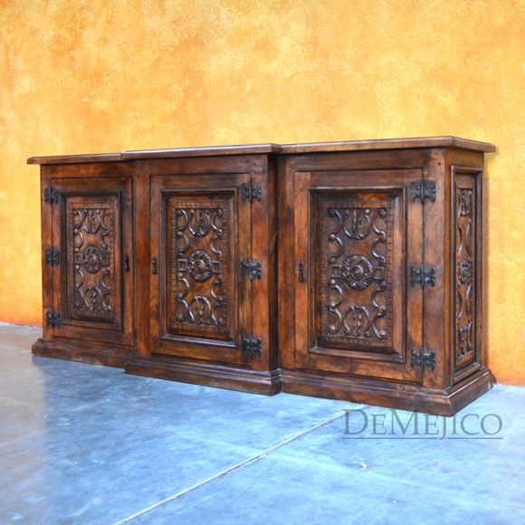 Mesquite Oaxaca Buffet, Carved Buffet, Spanish Buffet Table
