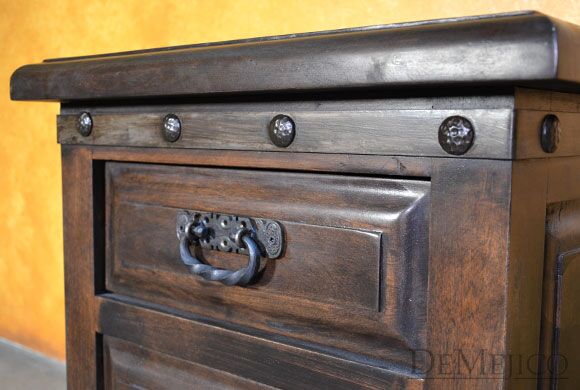 Alamo Mesquite Nightstand, 3 Drawers, Bedside Table