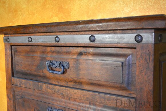 4ft Tall Mesquite Dresser, 5 Drawer Alamo Tall Dresser