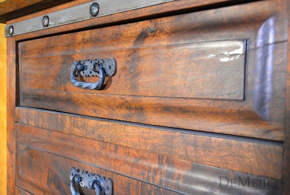 4ft Tall Mesquite Dresser, 5 Drawer Alamo Tall Dresser