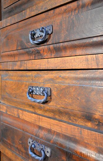 4ft Tall Mesquite Dresser, 5 Drawer Alamo Tall Dresser