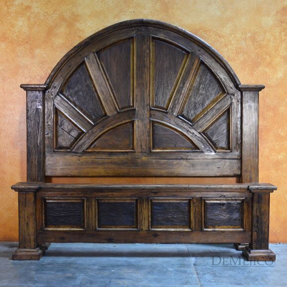 Old Wood Colonial Bed, Rustic Spanish Bed