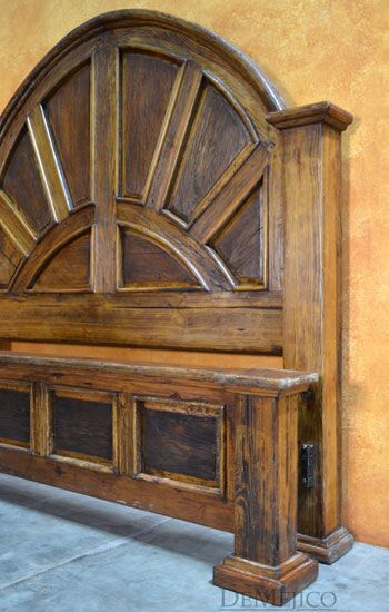 Old Wood Colonial Bed, Rustic Spanish Bed