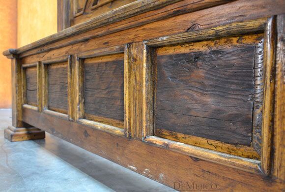 Old Wood Colonial Bed, Rustic Spanish Bed