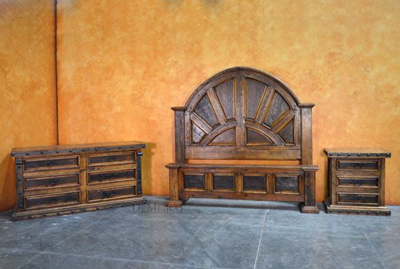 Old Wood Colonial Bed, Rustic Spanish Bed