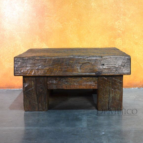 Vigas Coffee Table, Small Reclaimed Door Coffee Table