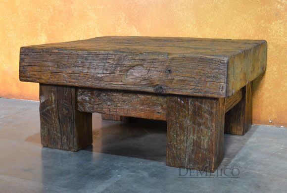 Vigas Coffee Table, Small Reclaimed Door Coffee Table