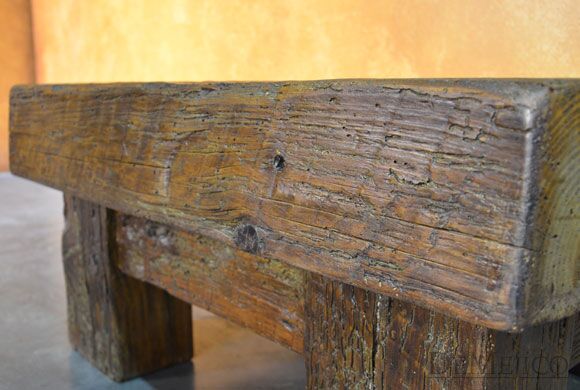 Vigas Coffee Table, Small Reclaimed Door Coffee Table