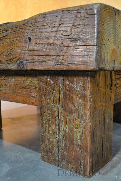 Vigas Coffee Table, Small Reclaimed Door Coffee Table