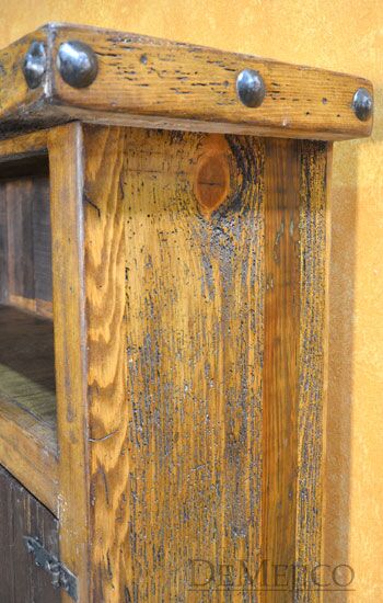 Small Old Wood Bookcase, Rustic Bookcase, Spanish Bookcase