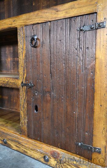 Small Old Wood Bookcase, Rustic Bookcase, Spanish Bookcase