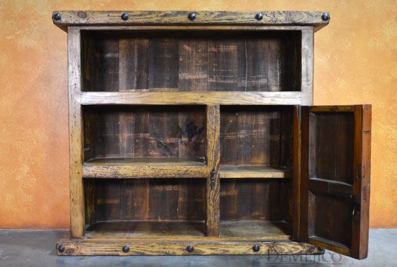Small Old Wood Bookcase, Rustic Bookcase, Spanish Bookcase