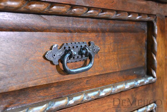 Small Chapital Buffet Cabinet, Spanish Mesquite Buffet Cabinet