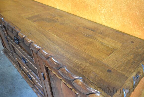 Small Chapital Buffet Cabinet, Spanish Mesquite Buffet Cabinet