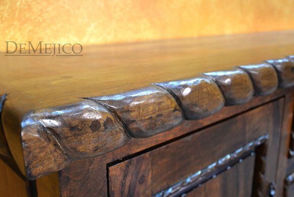 Small Chapital Buffet Cabinet, Spanish Mesquite Buffet Cabinet