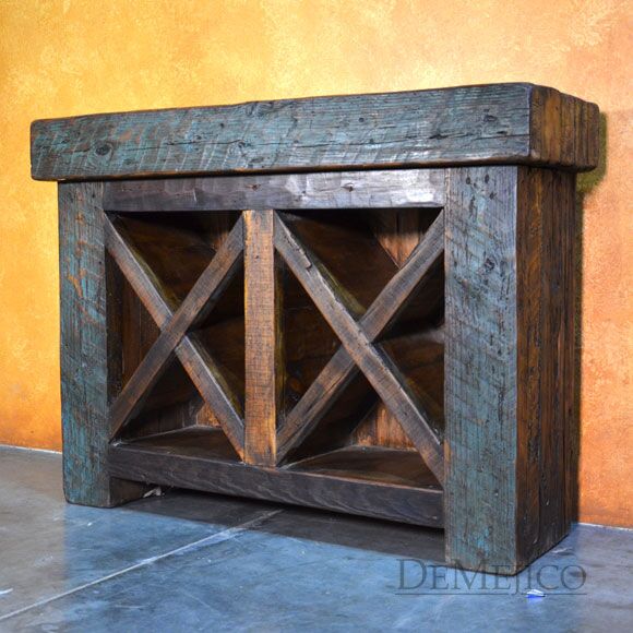 Troje Old Wood Wine Cabinet, Rustic Wine Rack, Rustic Wine Storage