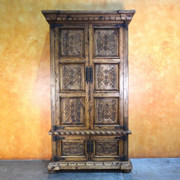 Luis Quince Armoire, Spanish Carved Armoire, Spanish Armoire