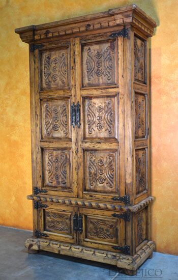 Luis Quince Armoire, Spanish Carved Armoire, Spanish Armoire