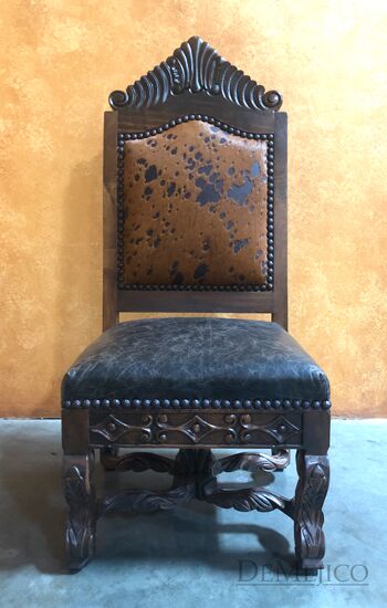 Silla Mérida, Carved Dining Chair, Spanish Colonial Armchair, Spanish Colonial Dining Chair