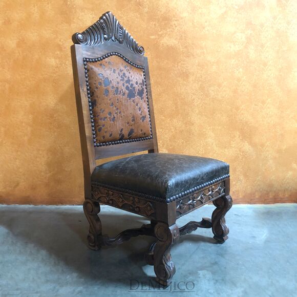 Silla Mérida, Carved Dining Chair, Spanish Colonial Armchair, Spanish Colonial Dining Chair