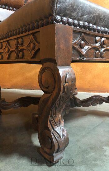 Silla Mérida, Carved Dining Chair, Spanish Colonial Armchair, Spanish Colonial Dining Chair