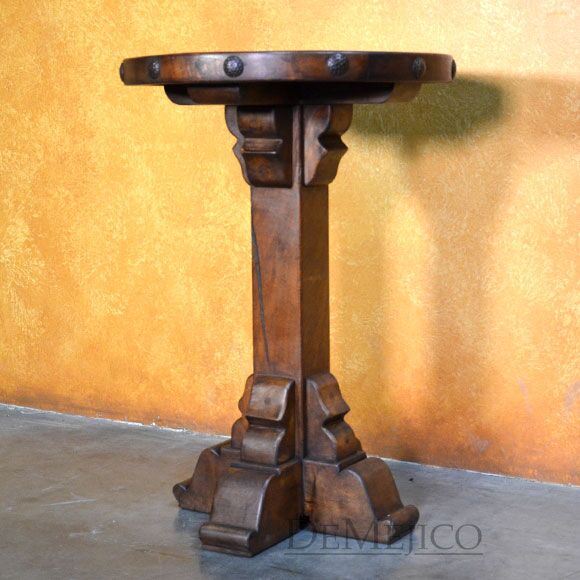 Round Hacienda End Table, Farmhouse Living Room