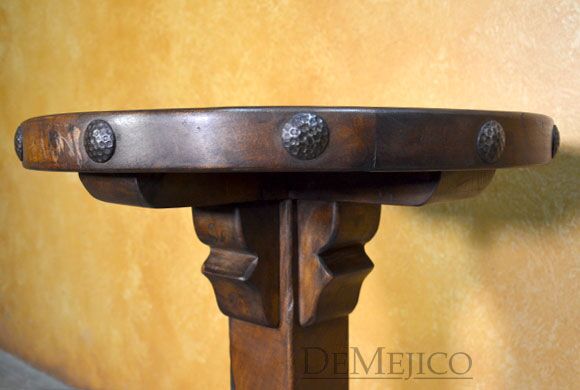 Round Hacienda End Table, Farmhouse Living Room