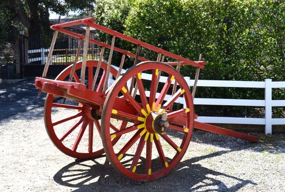 Red Antique Wagon, Mexican Antique, Antique Donkey Wagon