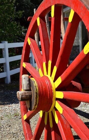Red Antique Wagon, Mexican Antique, Antique Donkey Wagon