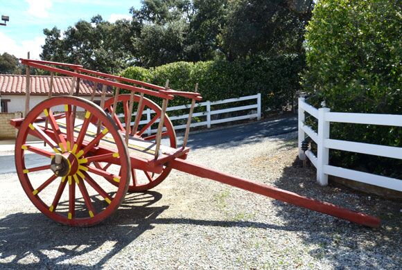 Red Antique Wagon, Mexican Antique, Antique Donkey Wagon