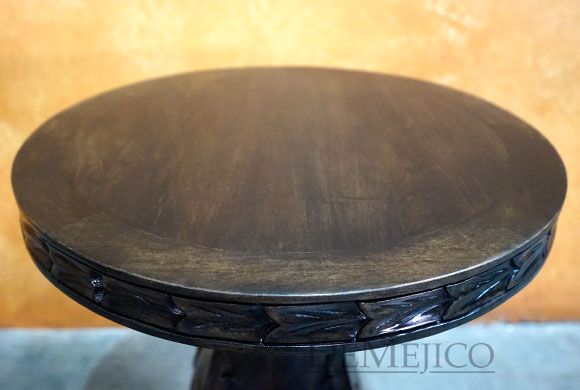 Hoja End Table, Spanish End Table, Carved End Table