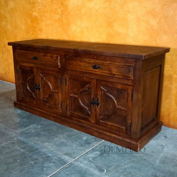 Florentino Spanish Colonial Buffet, Hand Carved Sideboard