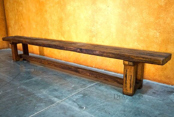 Long Old Wood Bench, Rustic Dining Table Bench, Farmhouse Table
