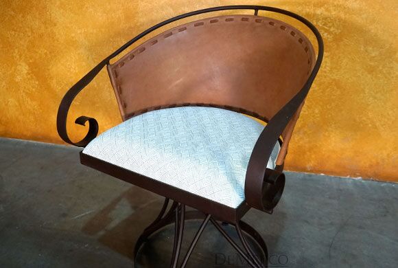 Iron Equipal Chair, Traditional Mexican Chair, Iron Swivel Chair - Demejico