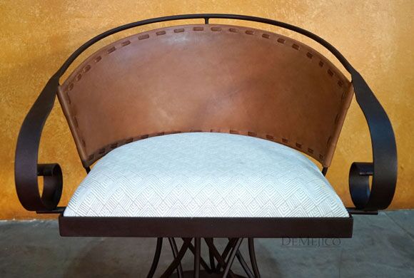 Iron Equipal Chair, Traditional Mexican Chair, Iron Swivel Chair - Demejico