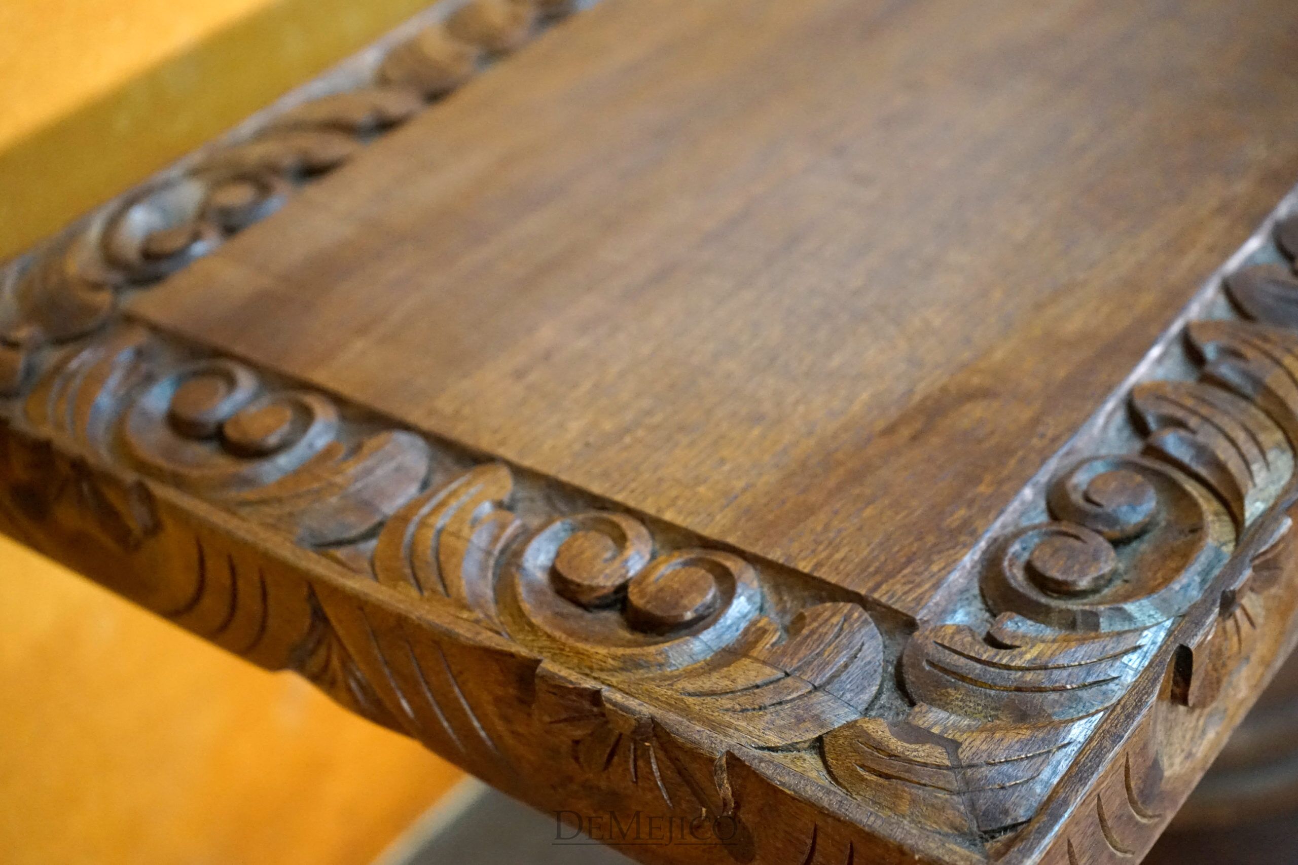 Brianna Bench, Hand Carved Bench, Mesquite Bench