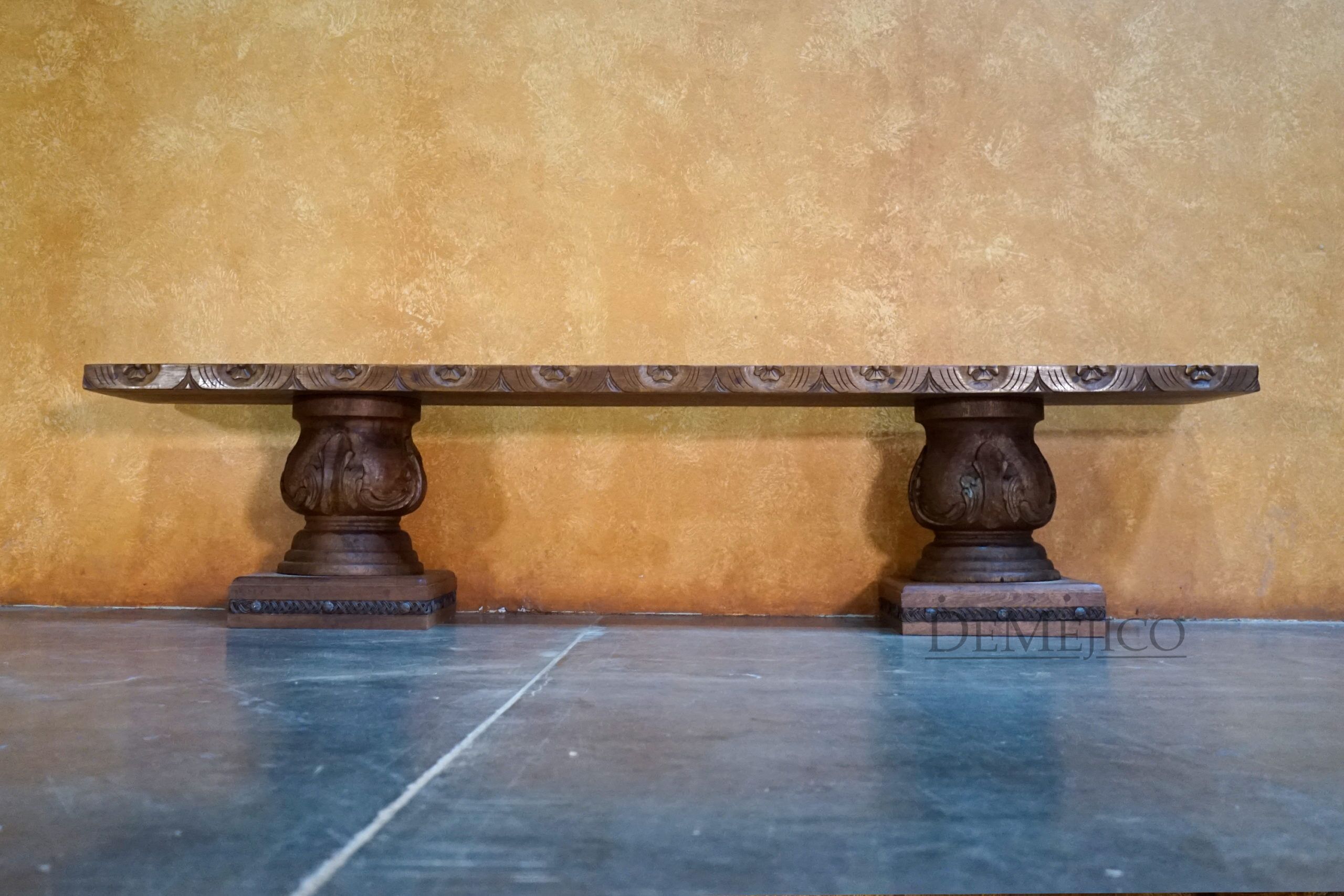 Brianna Bench, Hand Carved Bench, Mesquite Bench