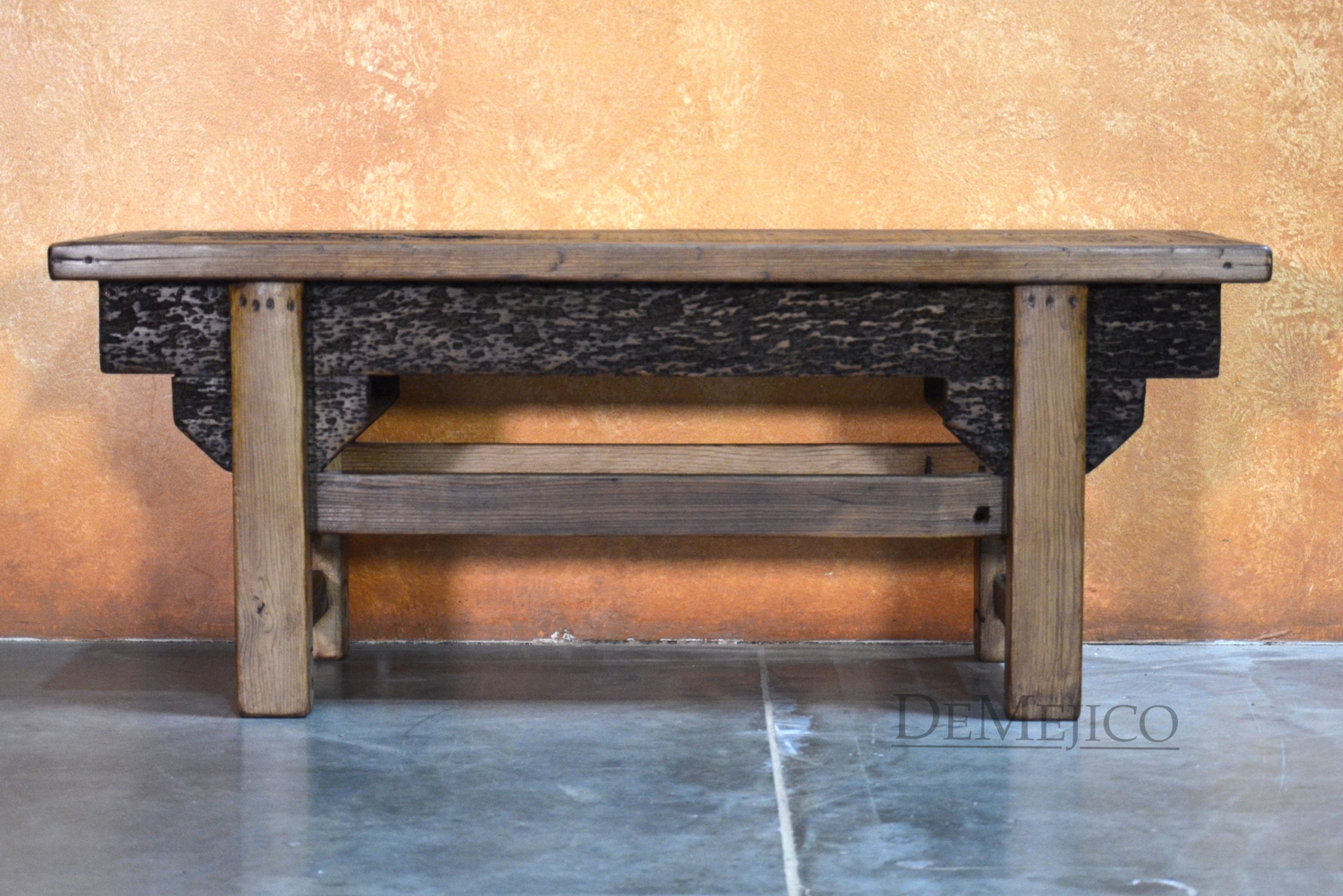 Old Wood Hacienda Bench, Old Wood Bench, Rustic Bench - Demejico