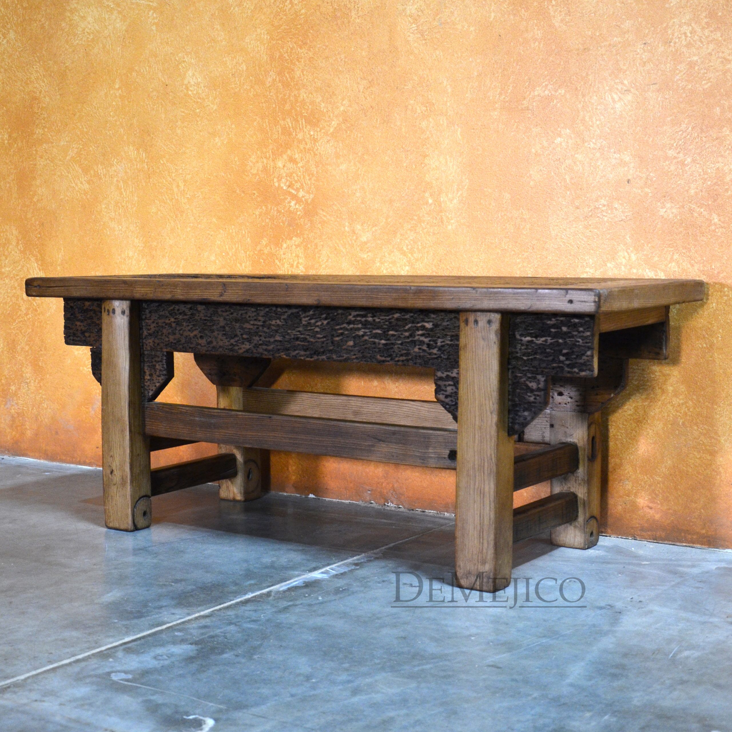 Old Wood Hacienda Bench, Old Wood Bench, Rustic Bench - Demejico