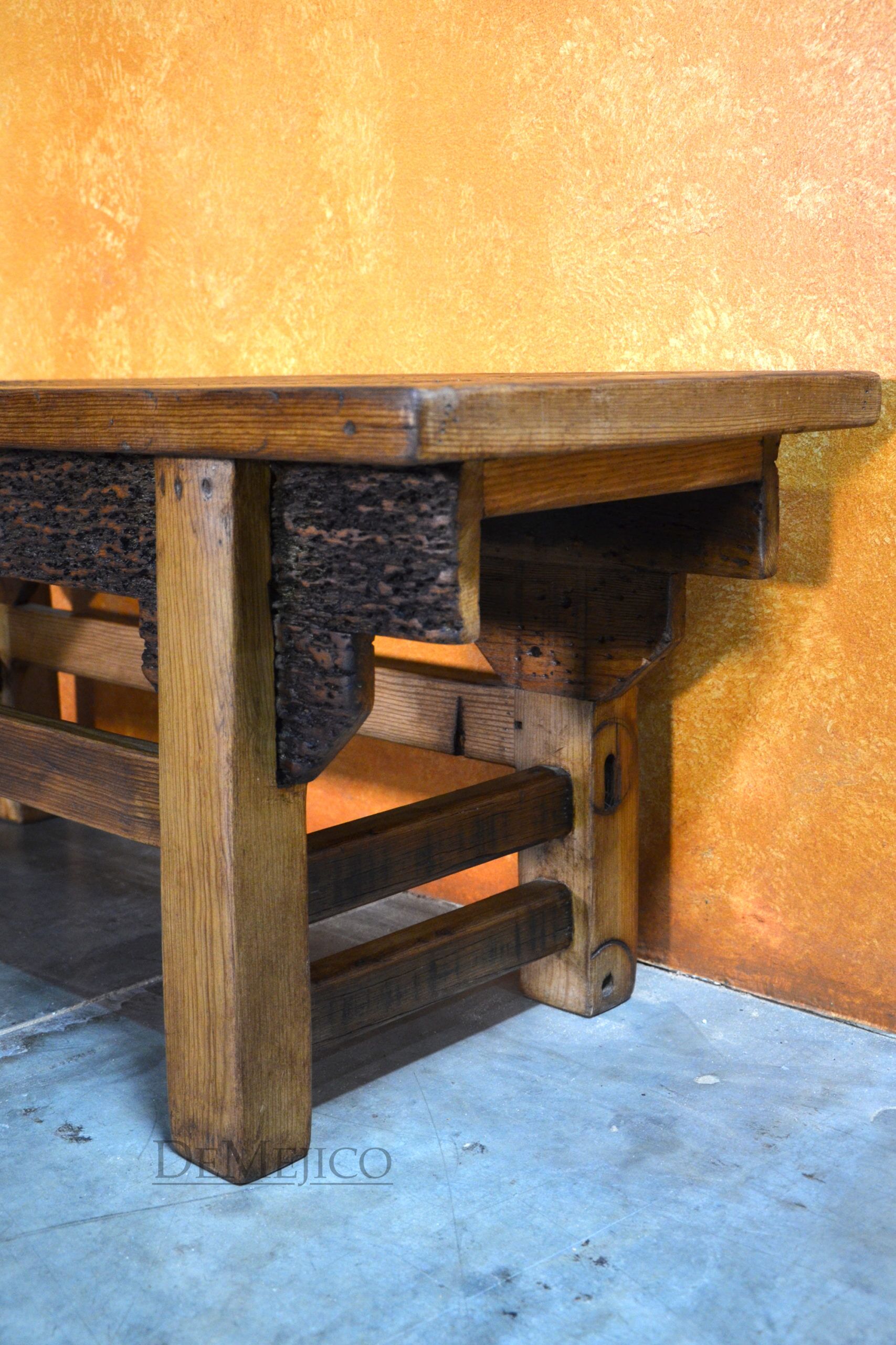 Old Wood Hacienda Bench, Old Wood Bench, Rustic Bench - Demejico