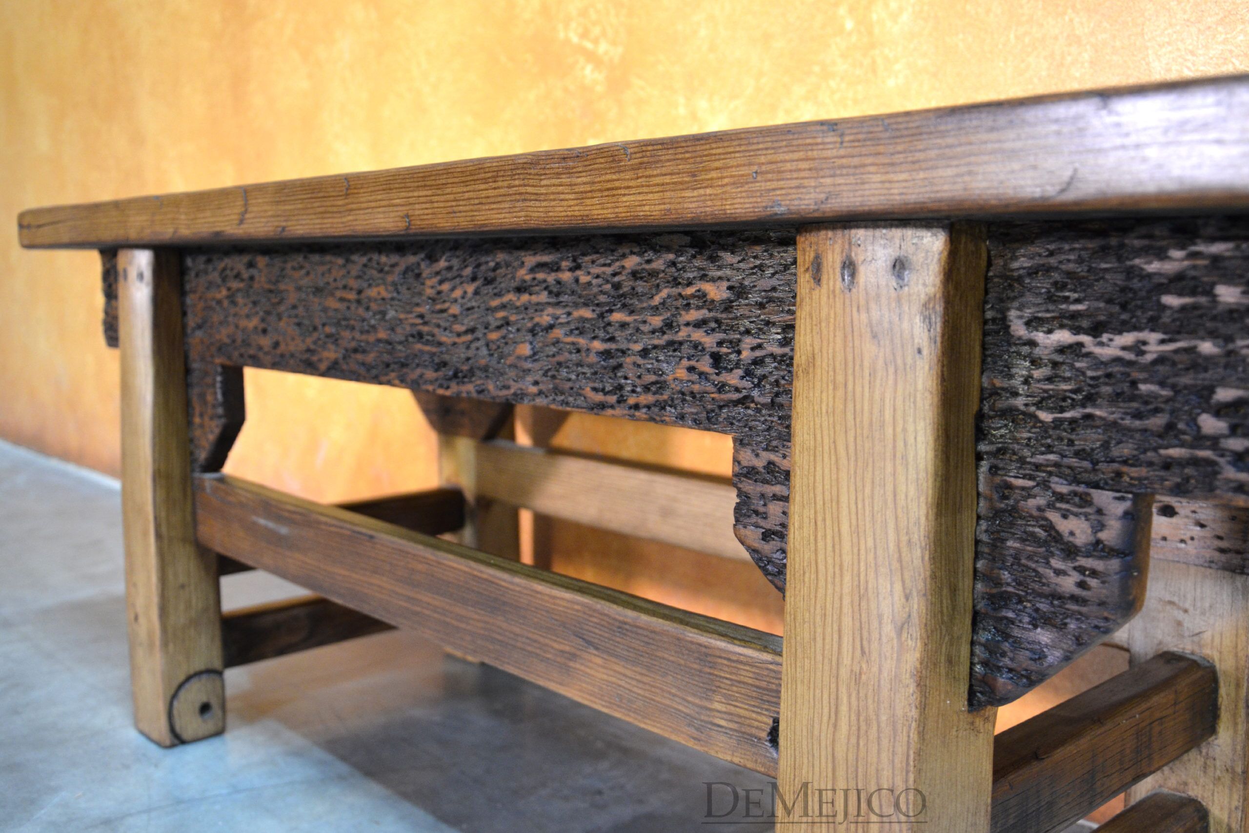 Old Wood Hacienda Bench, Old Wood Bench, Rustic Bench - Demejico