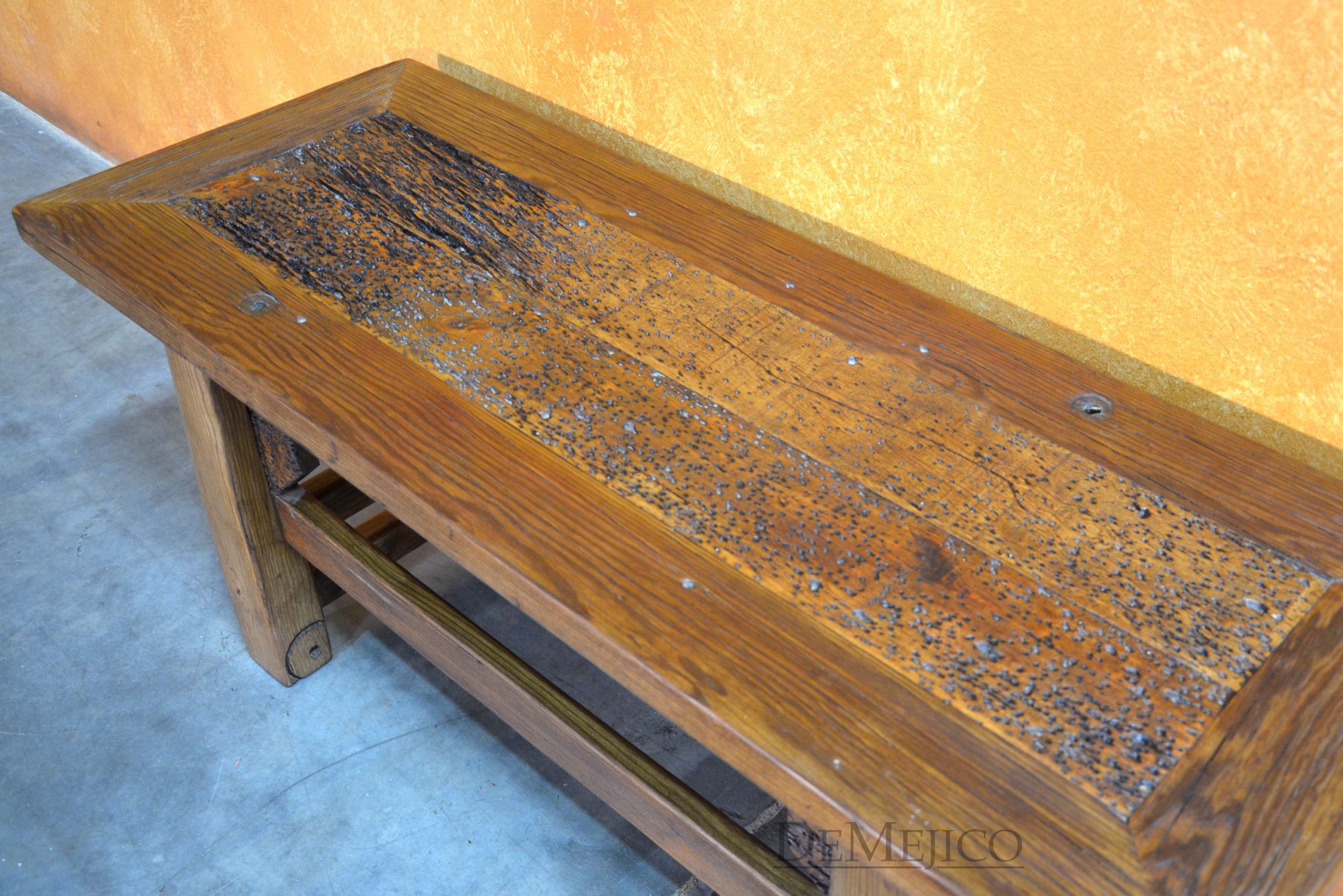 Old Wood Hacienda Bench, Old Wood Bench, Rustic Bench - Demejico