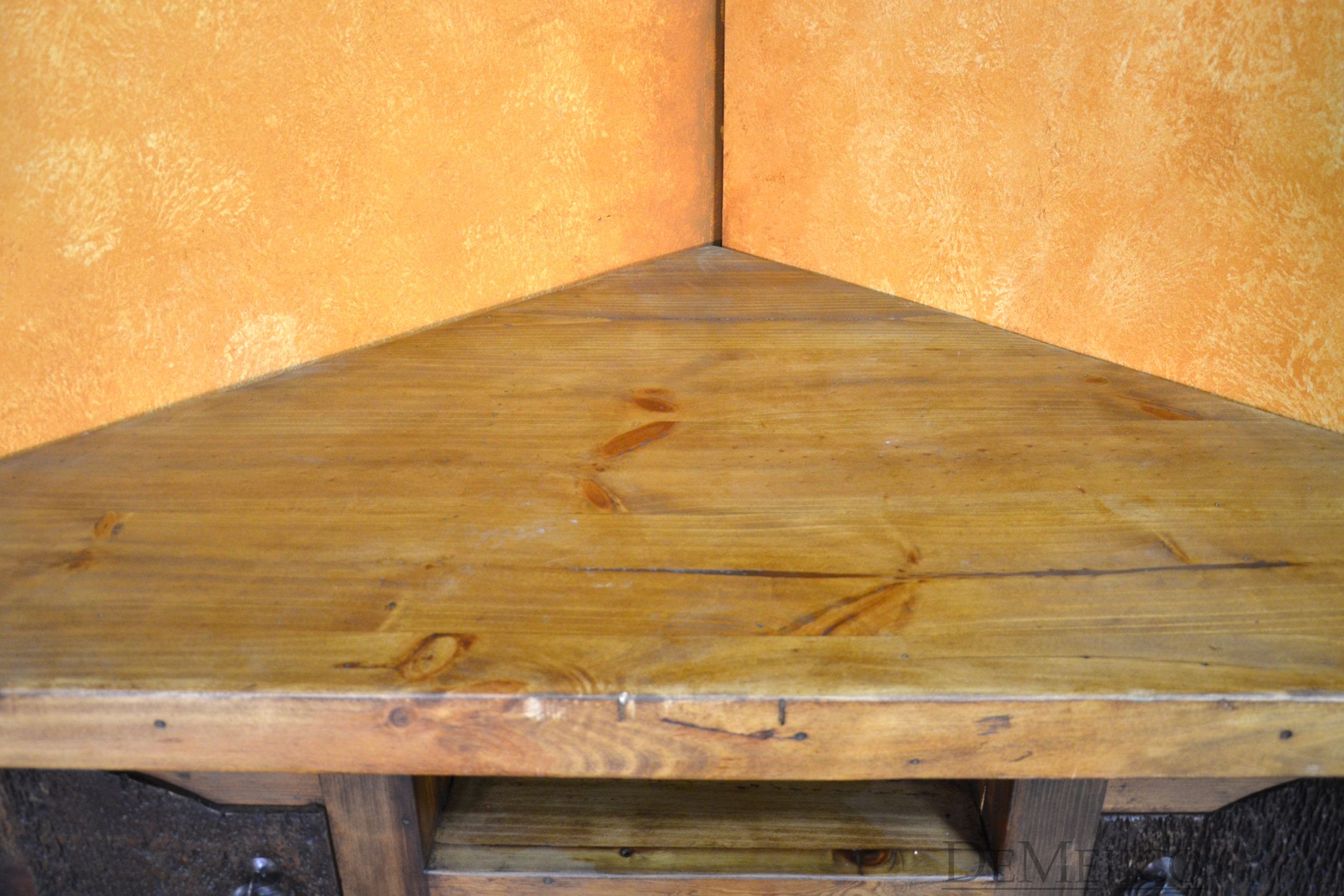 Hacienda Corner TV Stand, Rustic Entertainment Center - Demejico