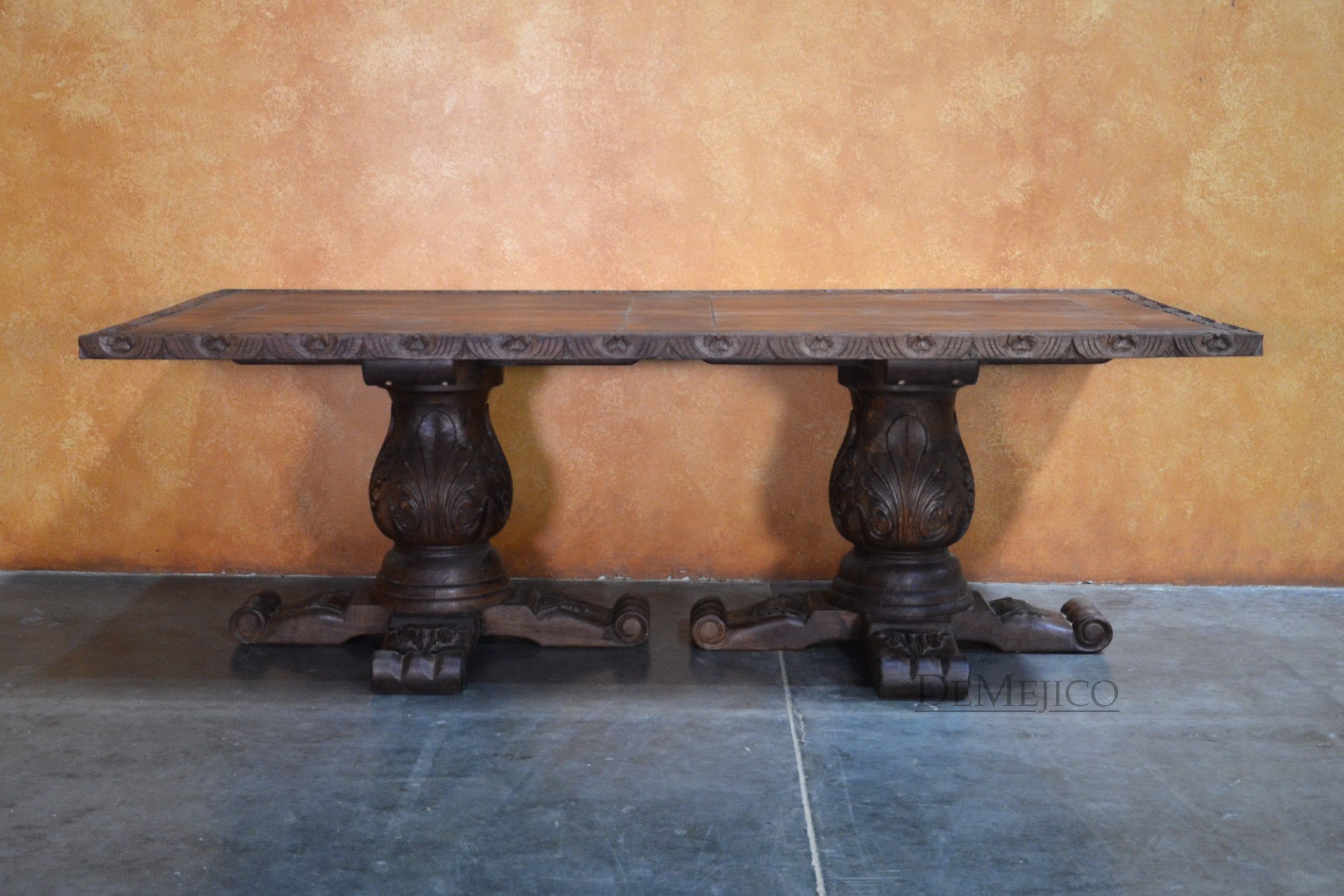 Brianna Table, Hand Carved Dining Table - Demejico