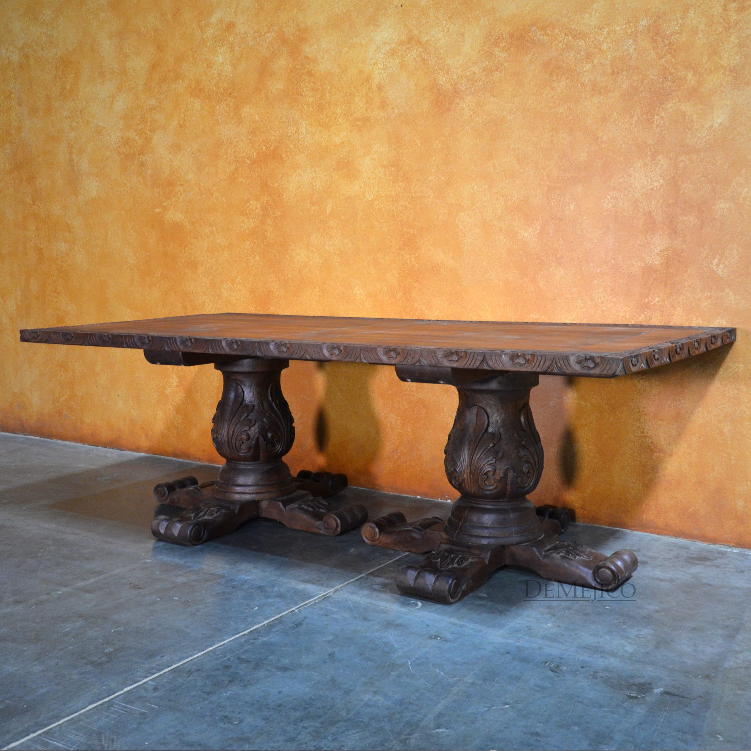Brianna Table, Hand Carved Dining Table - Demejico