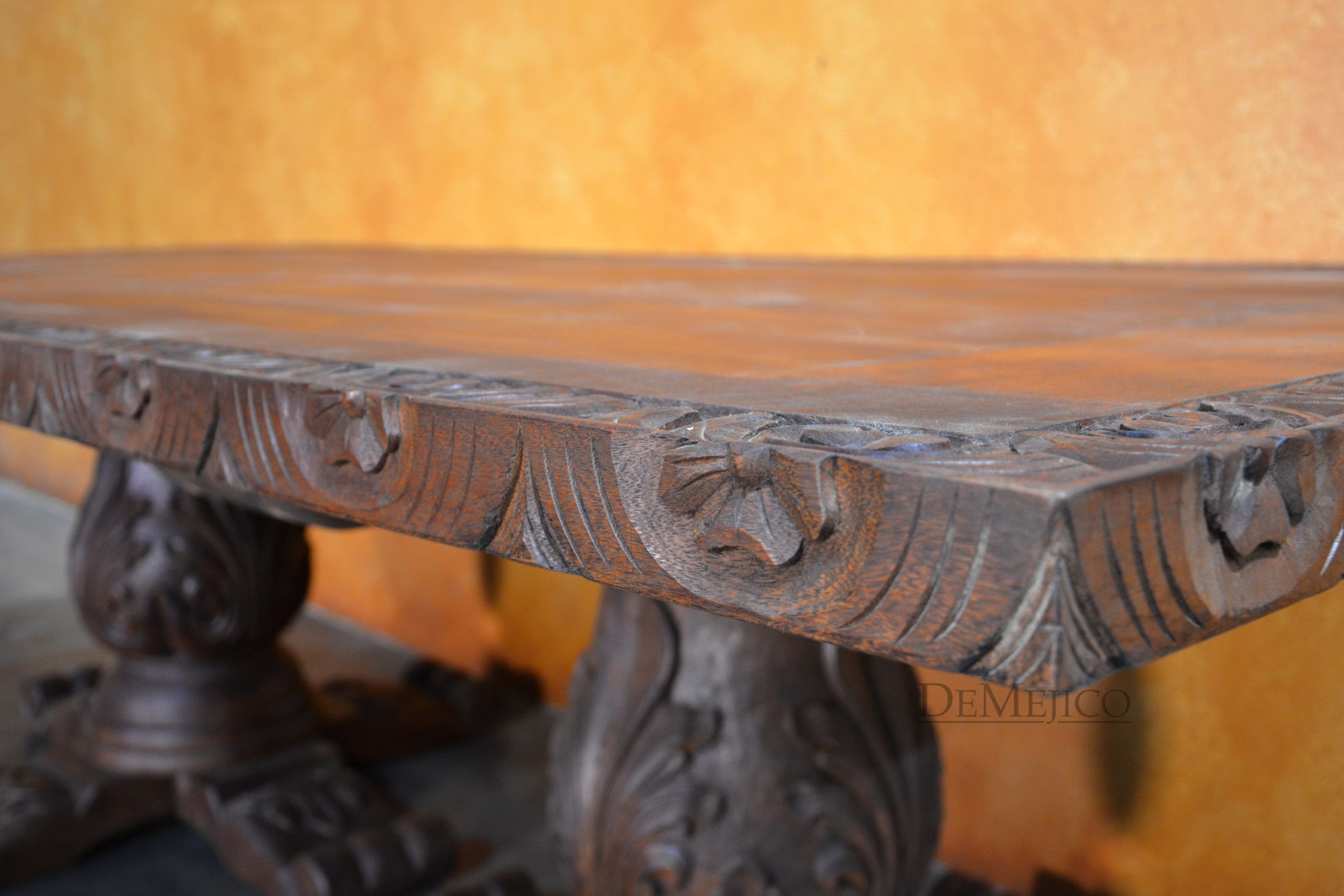 Brianna Table, Hand Carved Dining Table - Demejico
